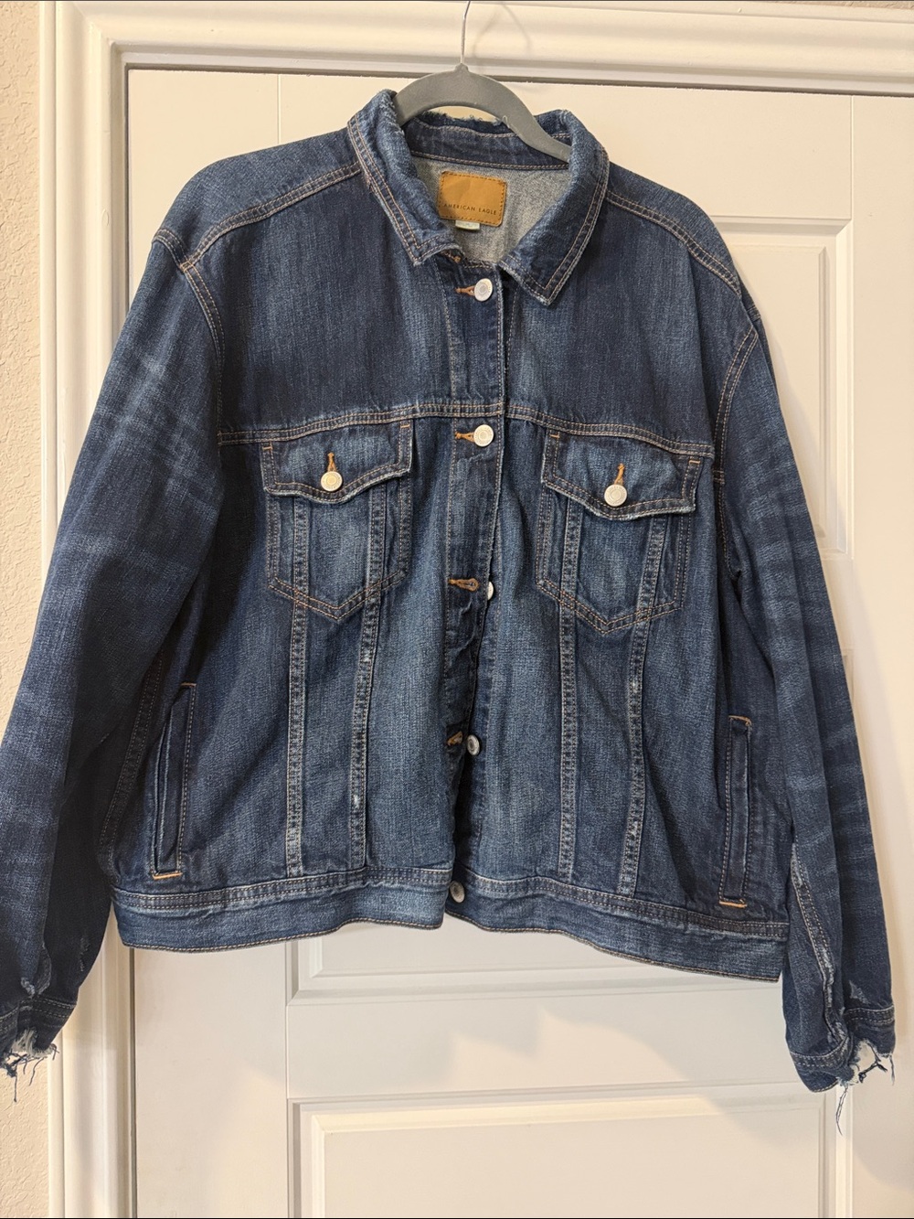 American Eagle Outfitters Dark Blue Denim Jean Jacket